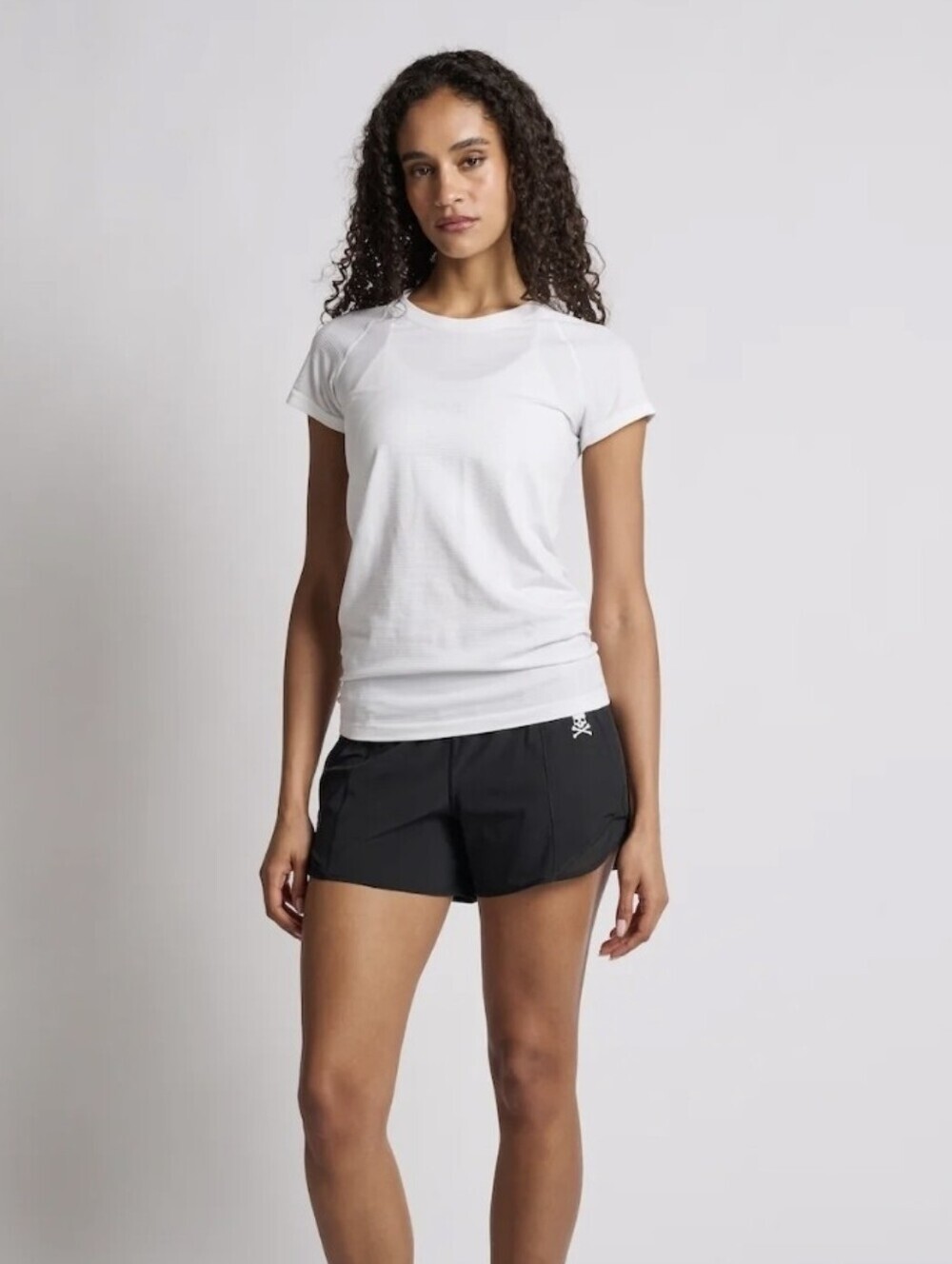 Lululemon White Swiftly Tech Size 12 Short Sleeve Crush Distance Athleisure Top